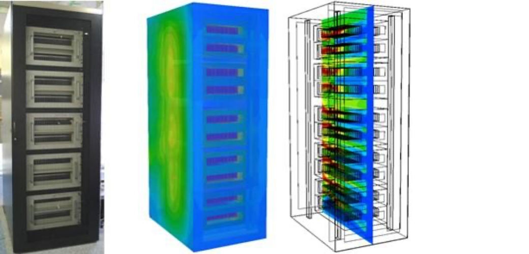 発熱機器搭載時のキャビネット内部の温度を評価する「熱解析」