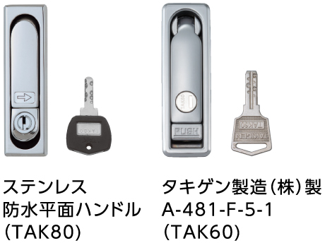 ステンレス防水平面ハンドル（TAK80)  タキゲン製A-481-F-5-1（TAK60)